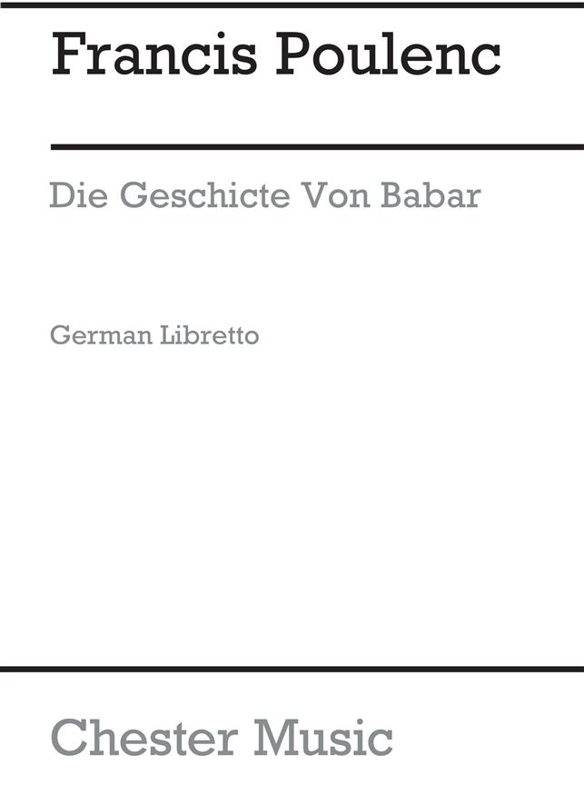 Die Geschichte Vom Baber (Libretto-German)