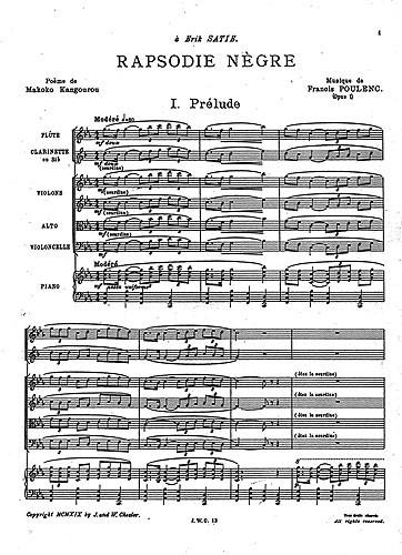 Rhapsodie Negre (Full Score)