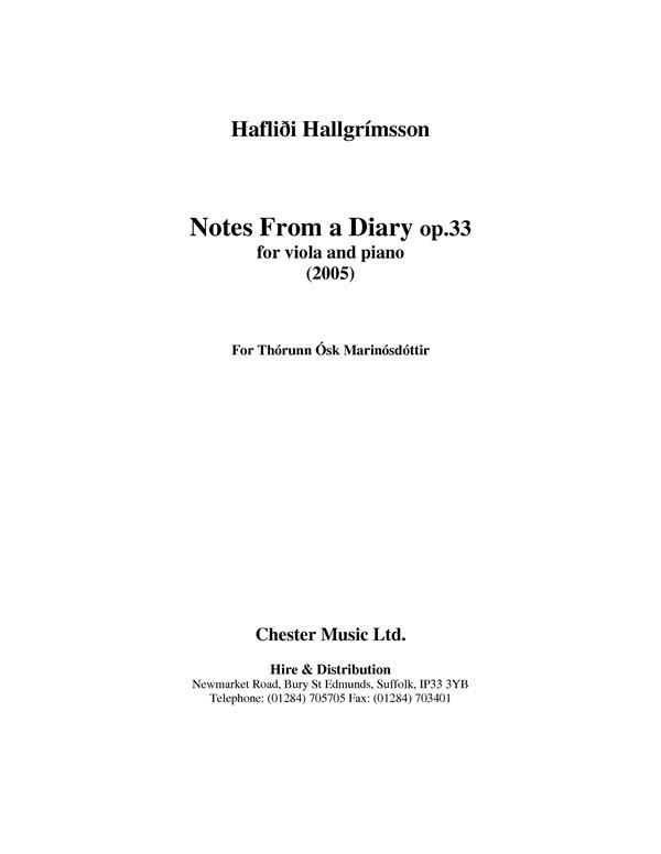 Notes From A Diary Op. 33