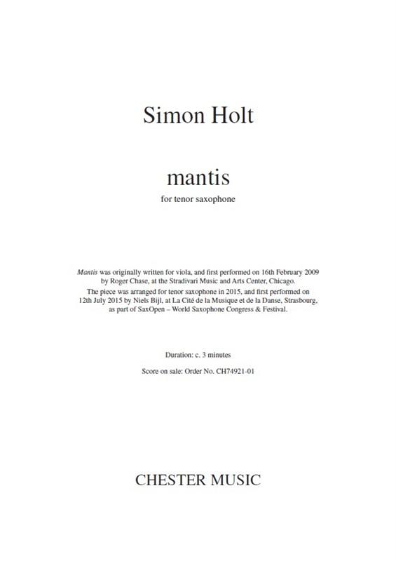 Mantis (Solo Viola)