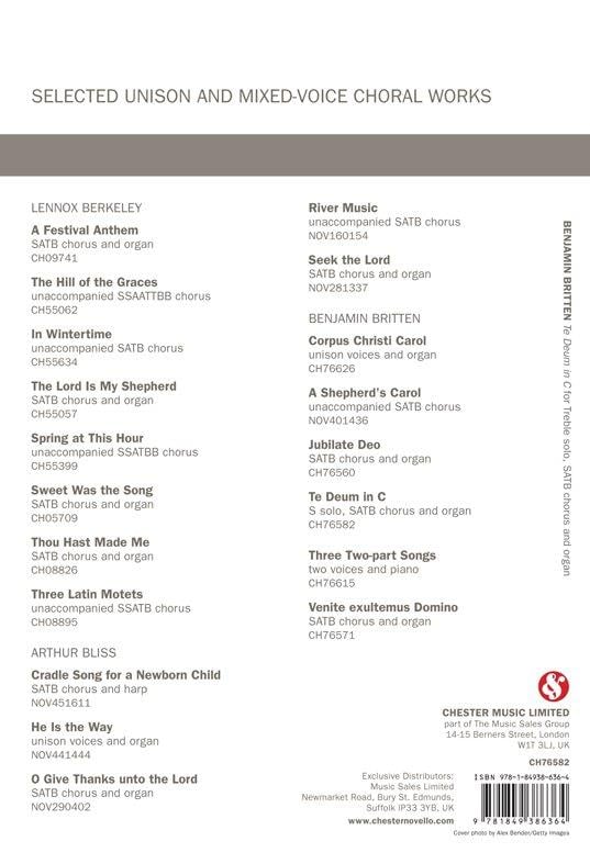 Te Deum In C - Treble (Soprano)/SATB/Organ