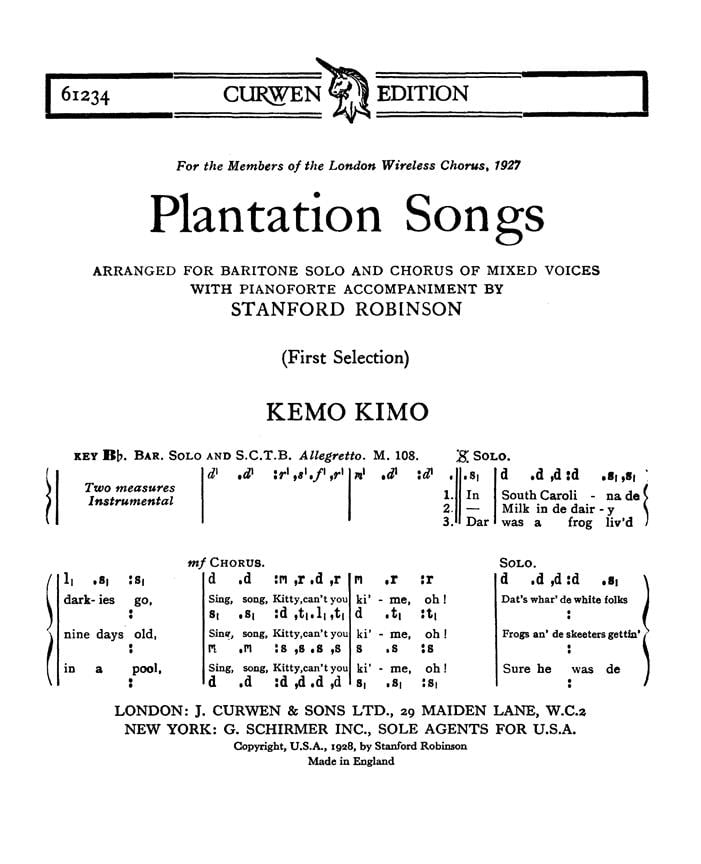 Plantation Songs