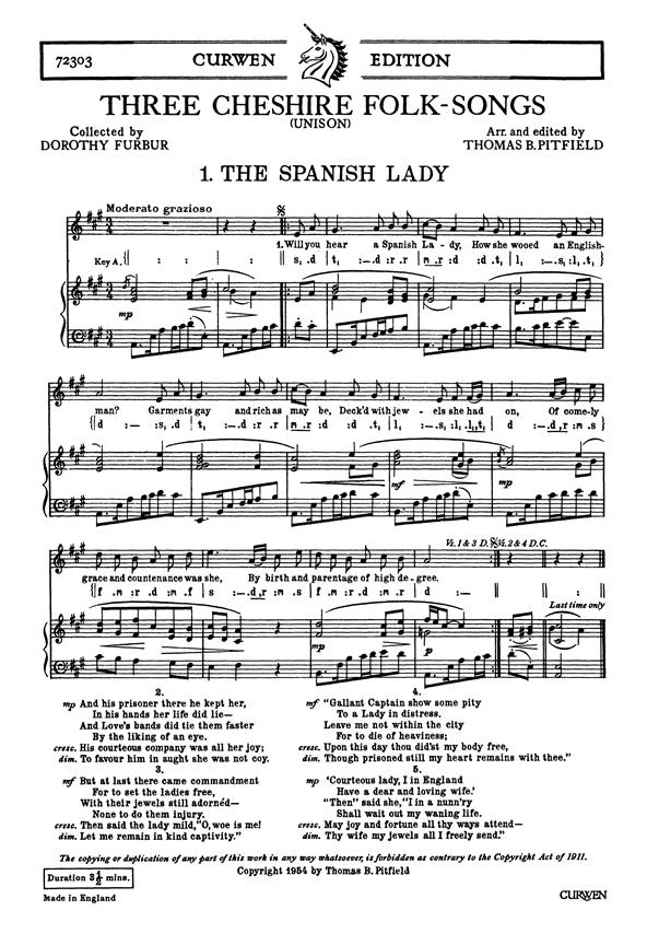 Three Cheshire Folk Songs