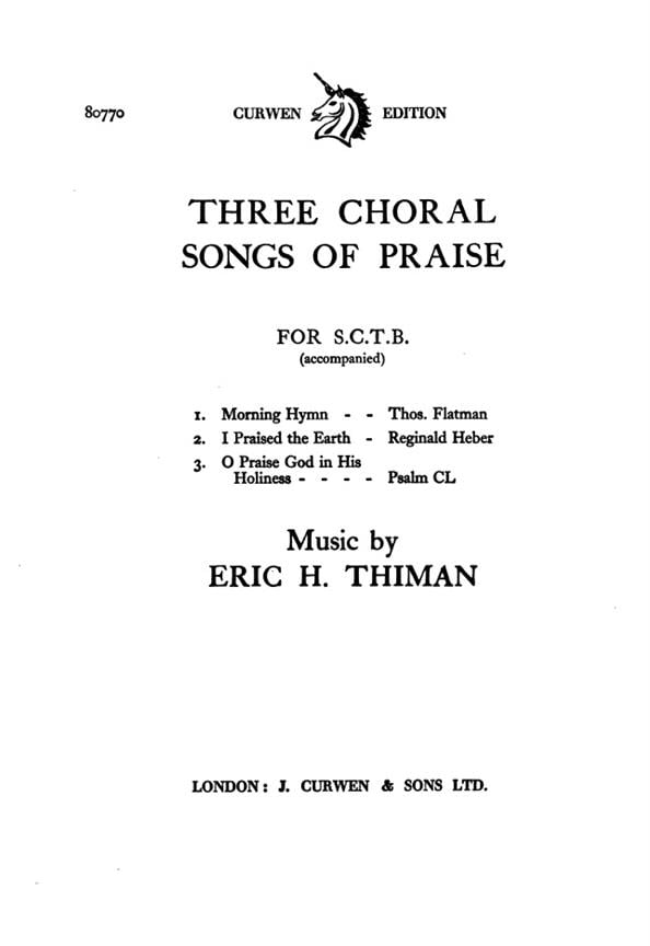 Three Choral Songs Of Praise