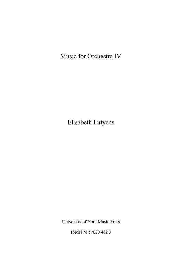 Music For Orchestra IV Op.152