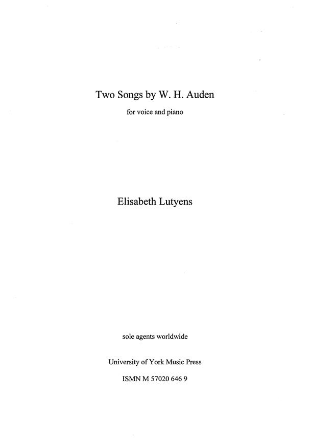 Two Songs by W.H. Auden