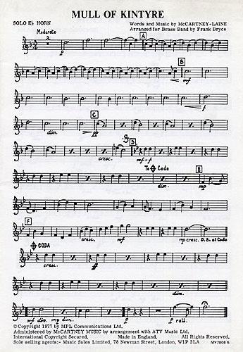 Mull Of Kintyre For Brass Band