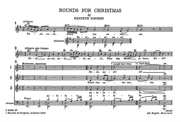 Rounds For Christmas for Unison Voices