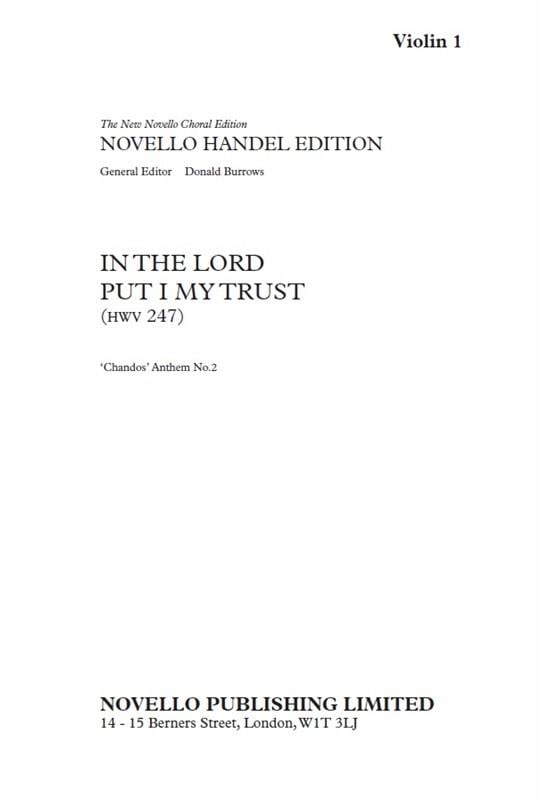 In The Lord Put I My Trust HWV 248