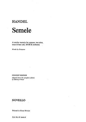 Semele (Abridged Edition)- Vocal Score