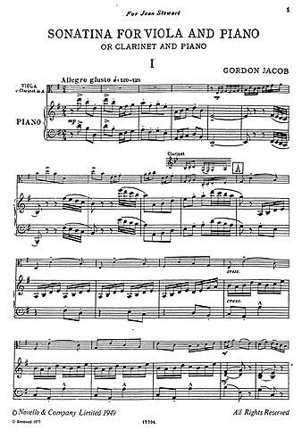 Sonatina for Viola and Piano