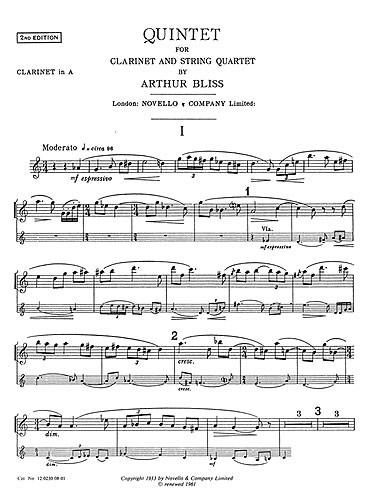 Quintet For Clarinet And Strings (Parts)