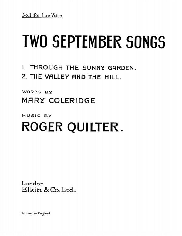 Two September Songs Op.18 Nos. 5 And 6