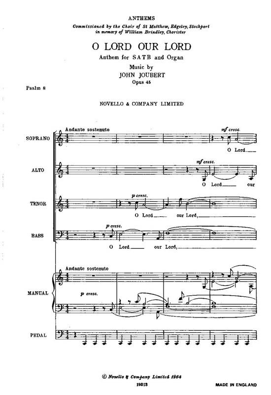 O Lord Our Lord - SATB/Organ