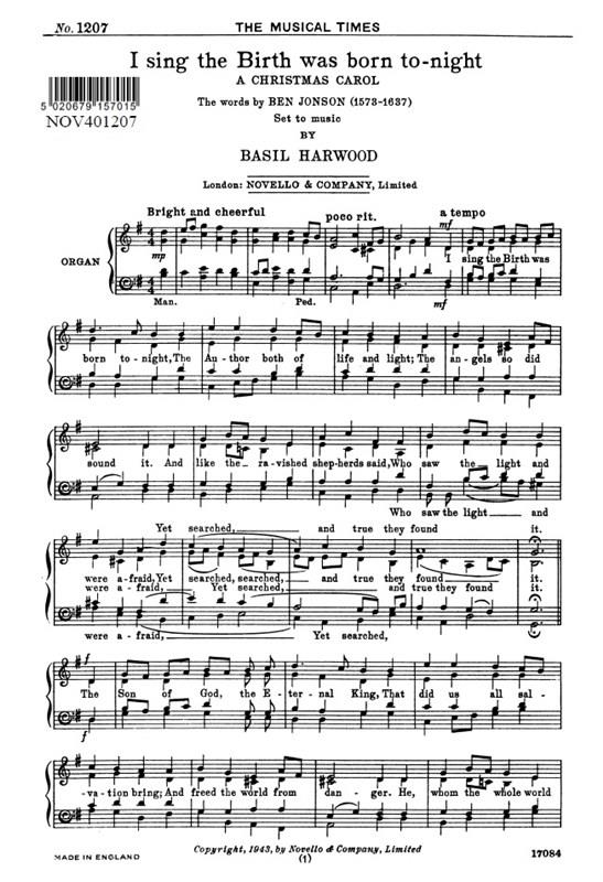 I Sing The Birth Was Born To-Night