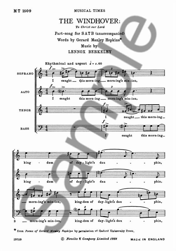 The Windhover Op.72 No.2