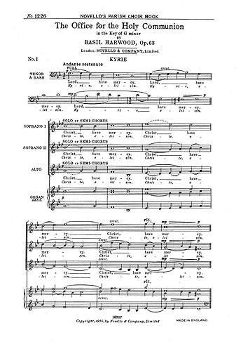 The Office For The Holy Communion in G minor Op.63