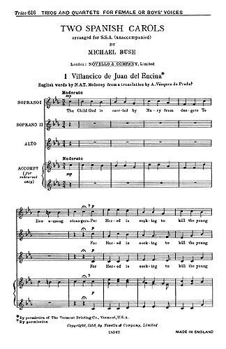 Two Spanish Carols (SSA)