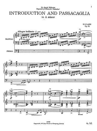 Introduction And Passacaglia for Organ