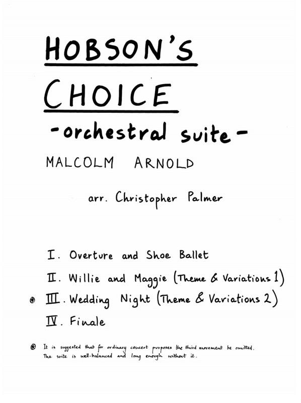 Hobson's Choice (Full Score)