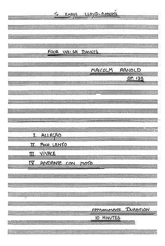 Four Welsh Dances Op.138 (Full Score)