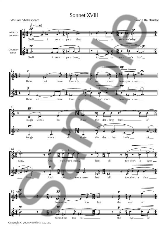 Sonnet XVIII (Mezzo-Soprano/Counter-Tenor)