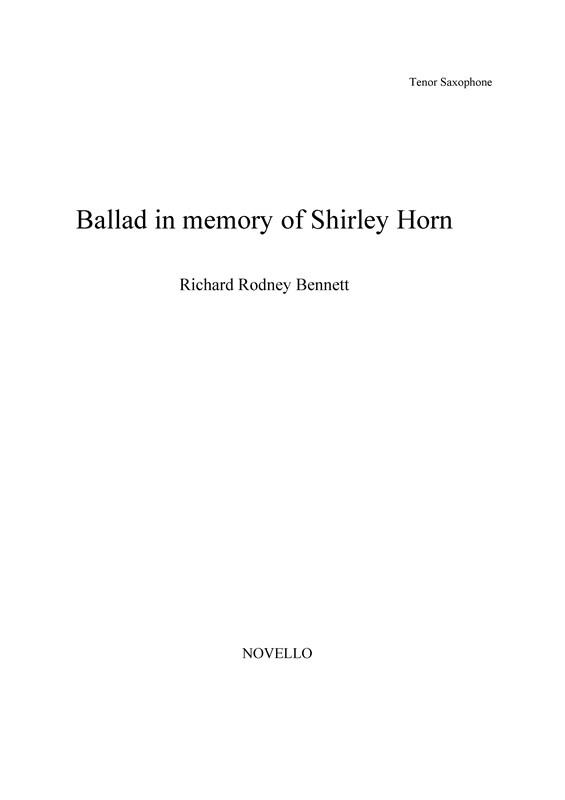 Ballad In Memory of Shirley Horn (Tenor Saxophone)