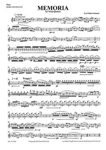 Memoria For Wind Quintet