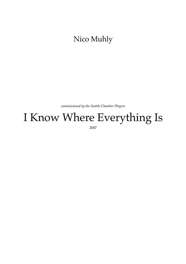 I Know Where Everything Is