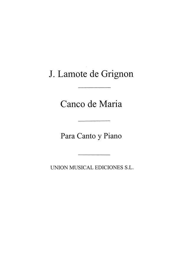 Canco De Maria for Voice and Piano