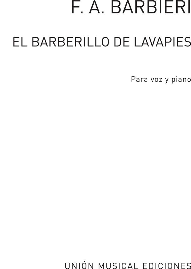 El Barberillo De Lavapies Vocal Score