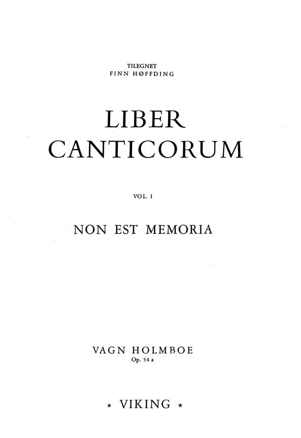 Non Est Memoria Op.54a