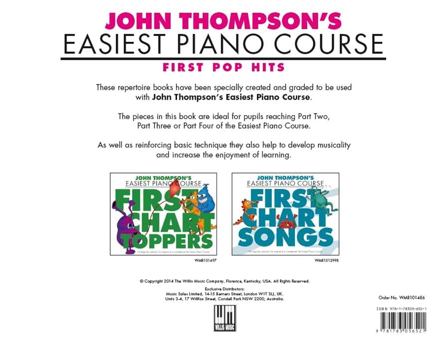 Thompson's Easiest Piano Course: First Pop Hits
