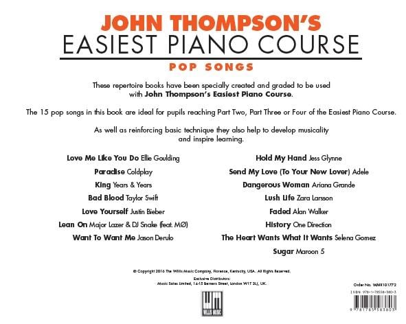 John Thompson's Easiest Piano Course: Pop Songs