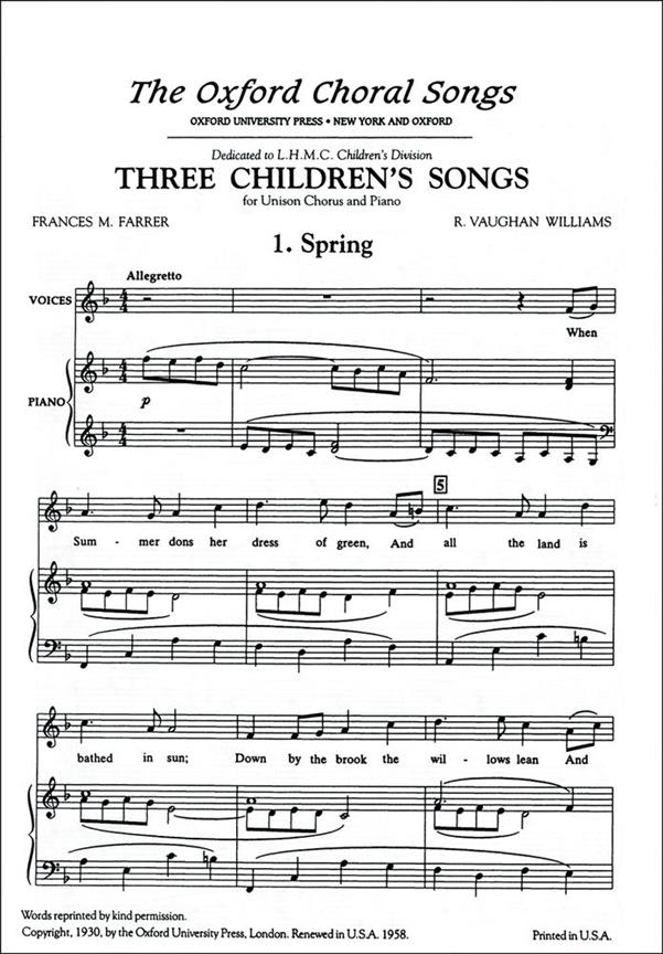 Spring No. 1 of Three Children's Songs