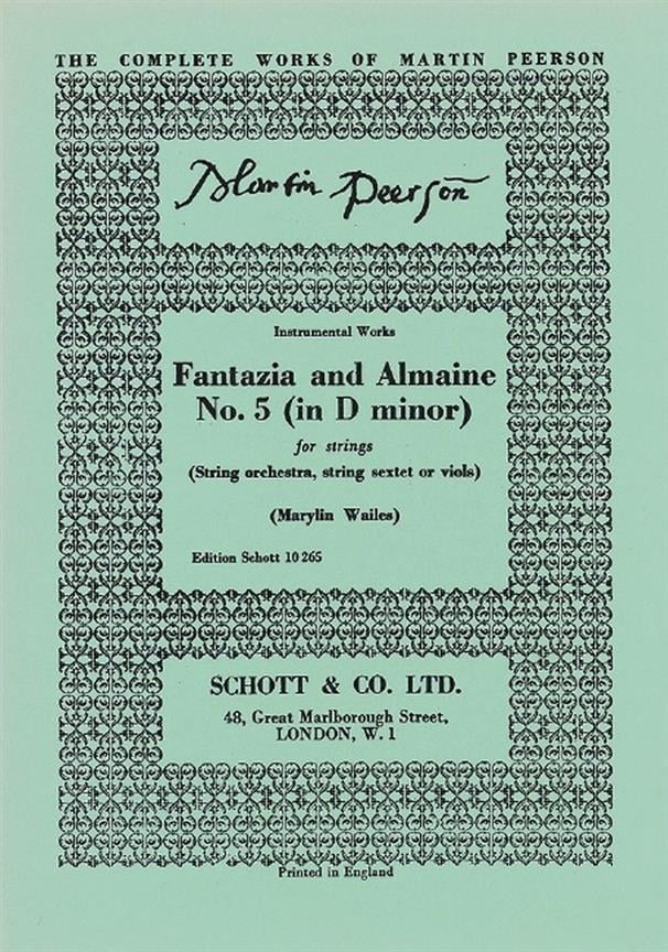 Fantazia and Almaine No. 5 in D Minor