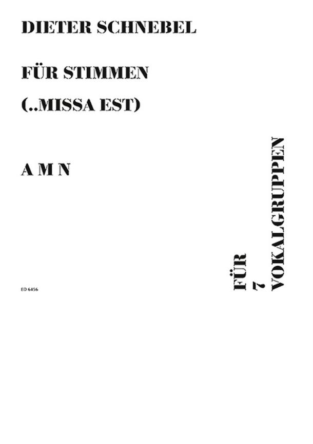 Für Stimmen (... missa est)