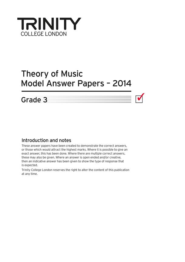 Theory Model Answer Papers Grade 3 2014
