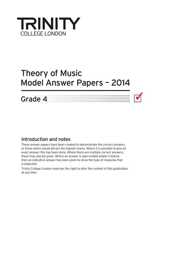 Theory Model Answer Papers Grade 4 2014