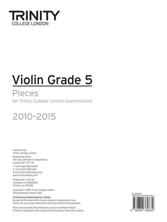 Violin 2010-2015. Grade 5 (part)