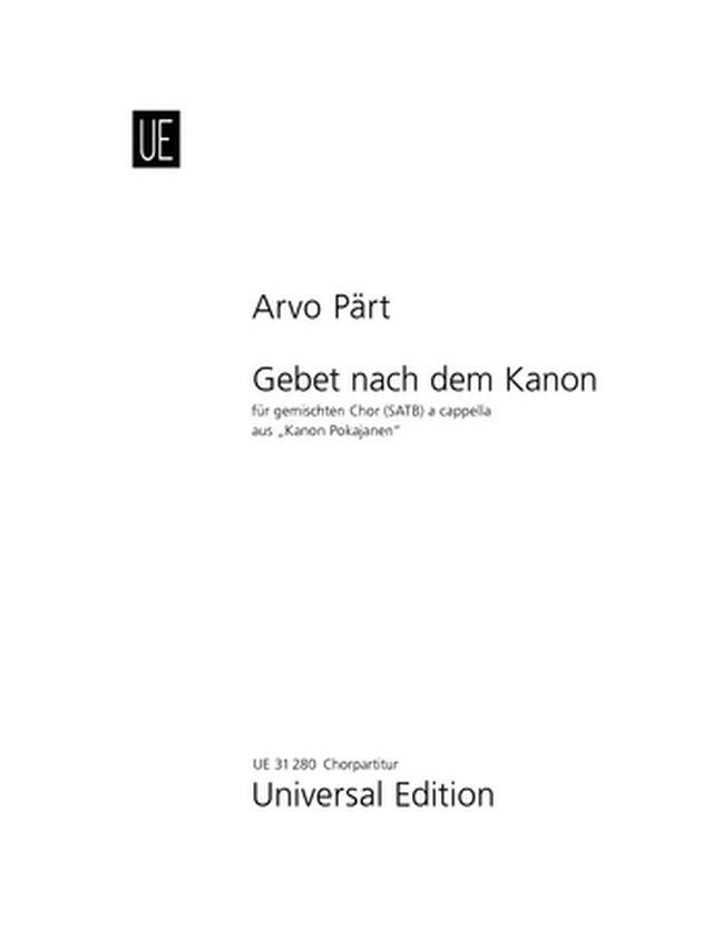 Gebet nach dem Kanon / Prayer after the Kanon