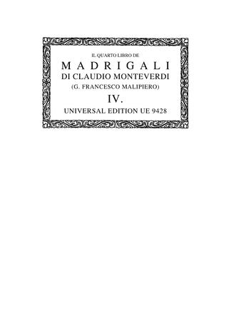 II quarto libro de Madrigali