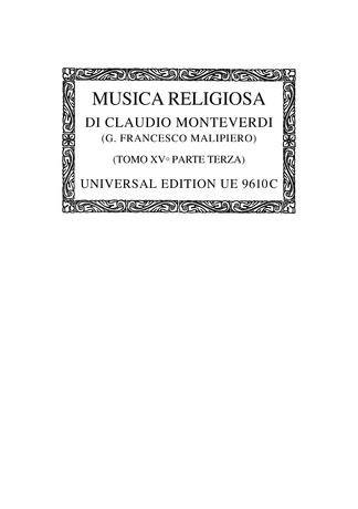 Musica Religiosa II -Selva morale e spirituale III