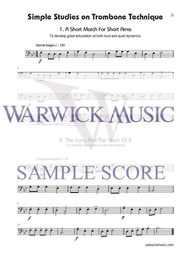 Simple Studies on Trombone Technique Bass Clef