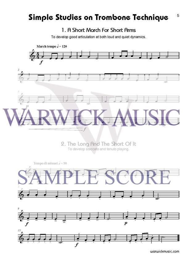 Simple Studies on Trombone Technique Treble Clef