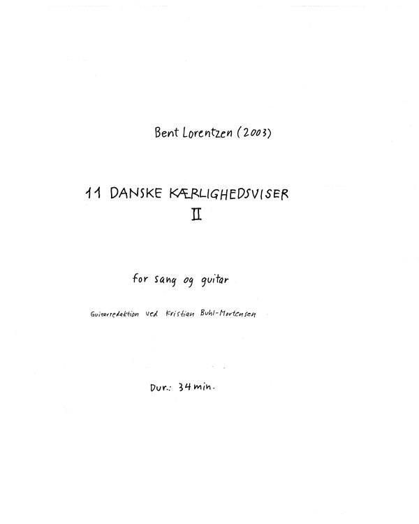 11 Danske Kærlighedsviser (Voice And Guitar)
