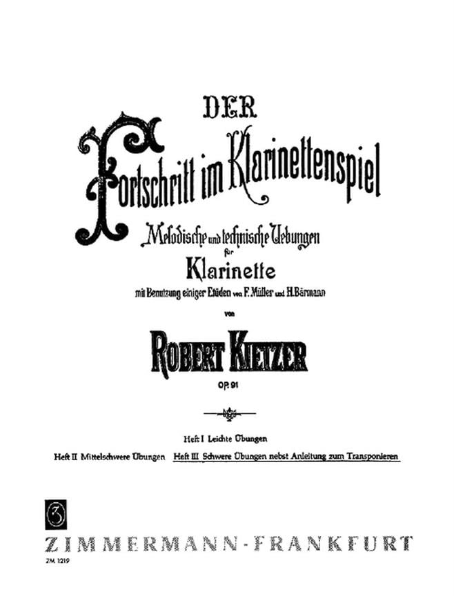 Der Fortschritt im Klarinettenspiel op. 91 Heft 3