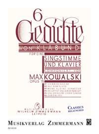 6 Gedichte von Klabund op. 15