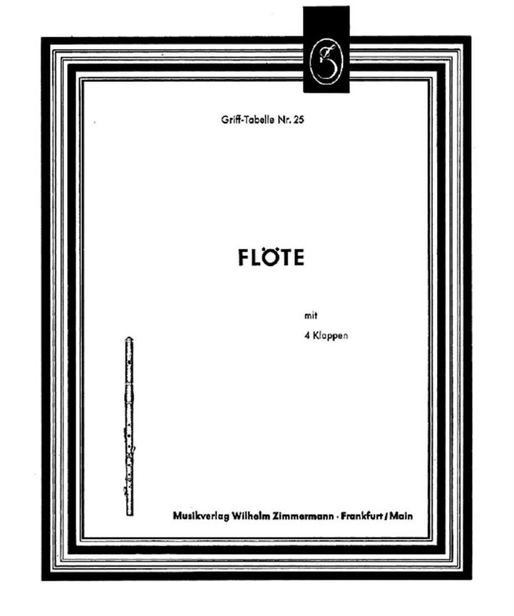 Grifftabelle für Flöte (4 Klappen)