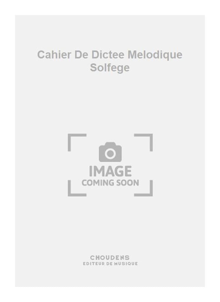 Cahier De Dictee Melodique Solfege